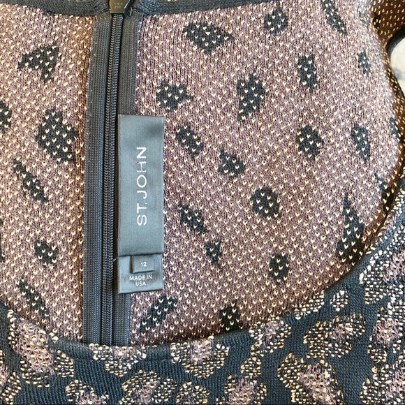 St. John sleeveless sheath print dress - Picture 5 of 5